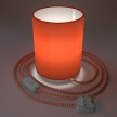 Posaluce in metal with Lobster Cinette Cilindro lampshade, complete with fabric cable, switch and UK plug