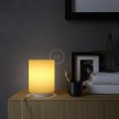 Posaluce in metal with Bright Yellow Cilindro lampshade, complete with fabric cable, switch and UK plug