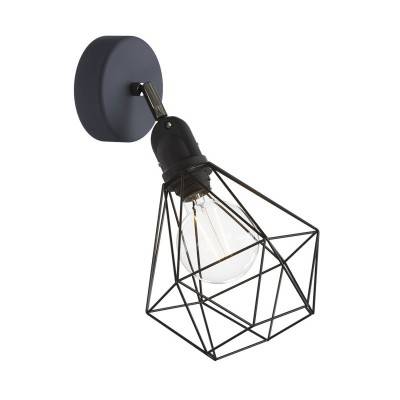 Fermaluce EIVA with Diamond lampshade, adjustable joint and lamp holder IP65 waterproof - Black