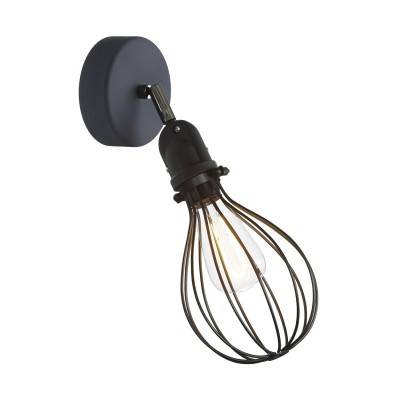 Fermaluce EIVA with Drop lampshade, adjustable joint and lamp holder IP65 waterproof - Black