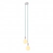 2-light multi-pendant lamp featuring fabric cable and metal finishes