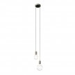 2-light multi-pendant lamp featuring fabric cable and metal finishes