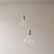 2-light multi-pendant lamp featuring fabric cable and metal finishes