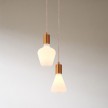 2-light multi-pendant lamp featuring fabric cable and metal finishes