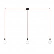 Spider - 3-light multi-pendant Made in Italy lamp featuring fabric cable and metal finishes