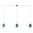 Spider - 3-light multi-pendant Made in Italy lamp featuring fabric cable and metal finishes