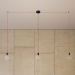 Spider - 3-light multi-pendant Made in Italy lamp featuring fabric cable and metal finishes