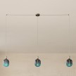 Spider - 3-light multi-pendant Made in Italy lamp featuring fabric cable and metal finishes