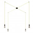 Spider - 4-light multi-pendant Made in Italy lamp featuring fabric cable and metal finishes