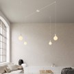 Spider - 4-light multi-pendant Made in Italy lamp featuring fabric cable and metal finishes