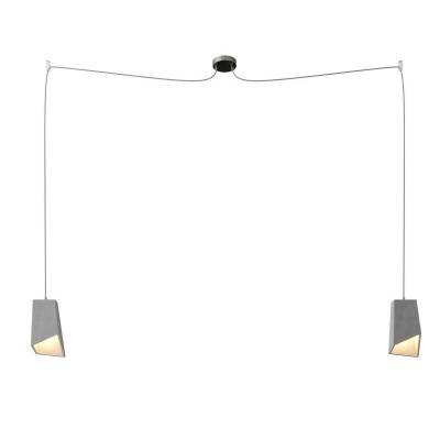 Spider - 2-light multi-pendant Made in Italy lamp featuring fabric cable and concrete lampshade - Prism - Cement effect