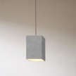 Spider - 2-light multi-pendant Made in Italy lamp featuring fabric cable and concrete lampshade