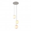 3-light pendant lamp with 400 mm round XXL Rose-One, featuring fabric cable and Sphere XS lampshade