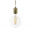 Pendant lamp with textile cable and milled aluminium lamp holder - Made in Italy