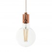 Pendant lamp with textile cable and milled aluminium lamp holder - Made in Italy