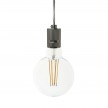 Pendant lamp with textile cable and milled aluminium lamp holder - Made in Italy