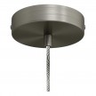 Pendant lamp with textile cable and milled aluminium lamp holder - Made in Italy