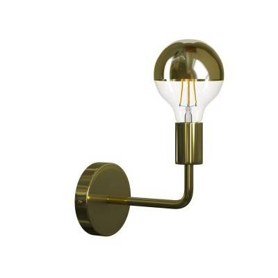 Fermaluce Metal, metal wall light with bent extension - Brass