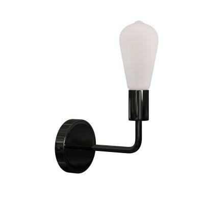 Fermaluce Metal, metal wall light with bent extension - Black pearl