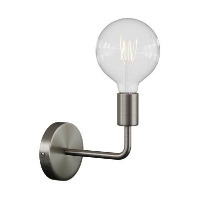 Fermaluce Metal, metal wall light with bent extension - Brushed titanium