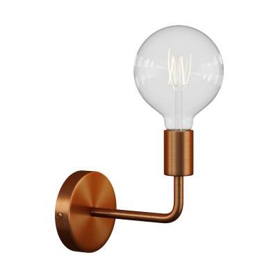 Fermaluce Metal, metal wall light with bent extension - Brushed copper