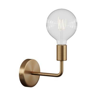 Fermaluce Metal, metal wall light with bent extension - Brushed bronze