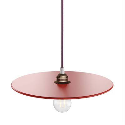 UFO COLOR, varnished wood lampshade - Red