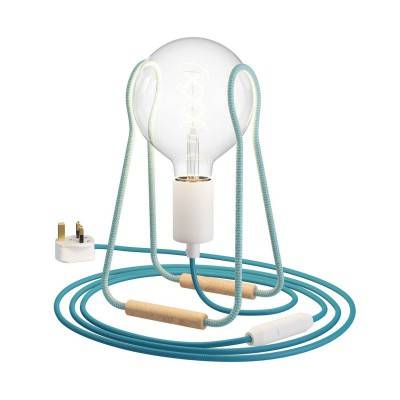 Taché Metal, table lamp complete with a fabric cable, switch and UK plug