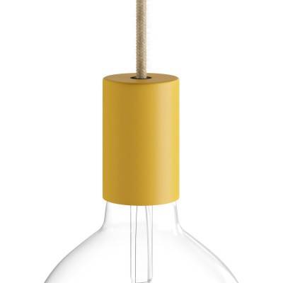 Pastel metal E27 lamp holder kit with concealed cable clamp - Yellow mustard