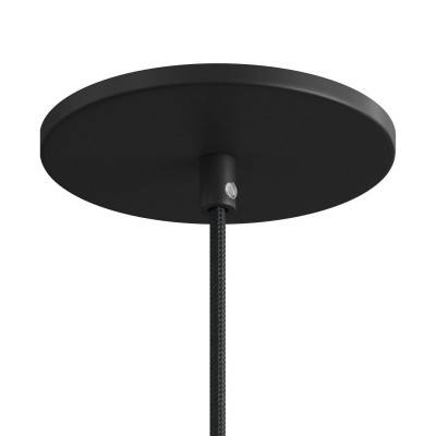 Flush-mounted ceiling rose with 1 central hole - Black