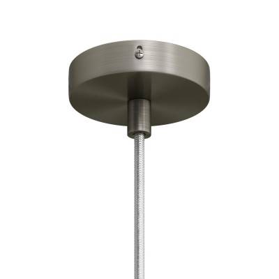 Mini Cylindrical Metal 1 central hole ceiling rose kit - Brushed titanium