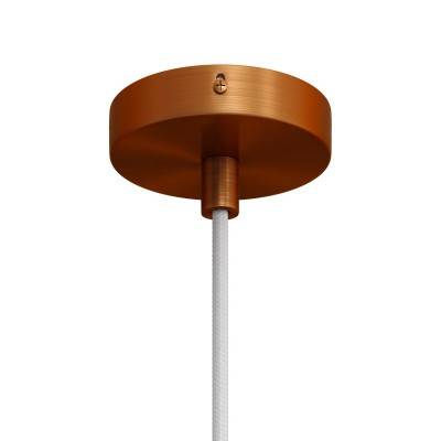 Mini Cylindrical Metal 1 central hole ceiling rose kit - Brushed copper