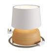 Coppa ceramic table lamp with Athena shade, complete with textile cable, switch and UK plug