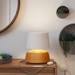 Coppa ceramic table lamp with Athena shade, complete with textile cable, switch and UK plug