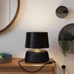 Coppa ceramic table lamp with Athena shade, complete with textile cable, switch and UK plug