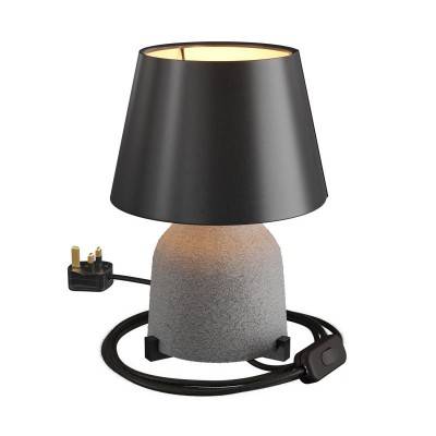 Vaso ceramic table lamp with Impero shade, complete with textile cable, switch and UK plug