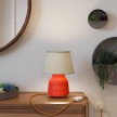 Vaso ceramic table lamp with Impero shade, complete with textile cable, switch and UK plug