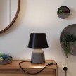 Vaso ceramic table lamp with Impero shade, complete with textile cable, switch and UK plug