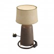 Bottiglia ceramic table lamp with Athena lampshade, complete with textile cable, switch and UK plug