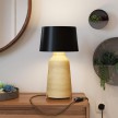 Bottiglia ceramic table lamp with Athena lampshade, complete with textile cable, switch and UK plug