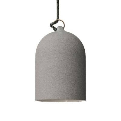 Mini Bell XS ceramic lampshade for suspension - Made in Italy - Cement effect - White