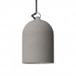 Pendant lamp with textile cable and lampshade Mini Bell XS ceramic shade - Made in Italy