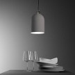 Pendant lamp with textile cable and lampshade Mini Bell XS ceramic shade - Made in Italy