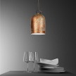 Pendant lamp with textile cable and lampshade Mini Bell XS ceramic shade - Made in Italy