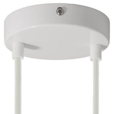 Cylindrical metal 2-hole ceiling rose kit - Glossy white