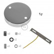 Cylindrical metal 2-hole ceiling rose kit