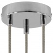 Cylindrical metal 3-hole ceiling rose kit