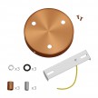 Cylindrical metal 3-hole ceiling rose kit