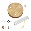 Cylindrical metal 3-hole ceiling rose kit