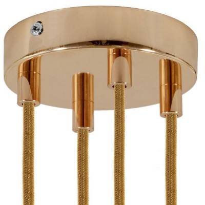 Cylindrical metal 4-hole ceiling rose kit - Copper